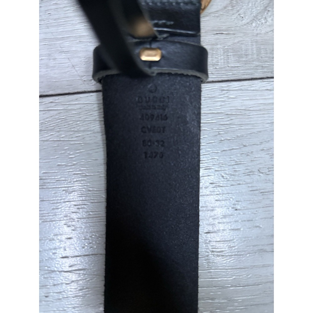 Gucci Belt GG Black Leather Size‎ 32 - Picture 2 of 3